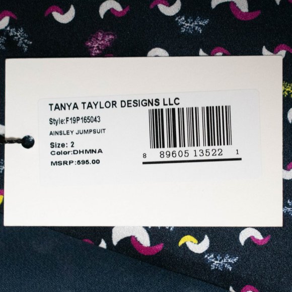 Tanya Taylor Ainsley Silk Surplice Navy Jumpsuit - Picture 9 of 13